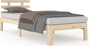 vidaXL Πλαίσιο Κρεβατιού 75 x 190 εκ. από Μασίφ Ξύλο Small Single