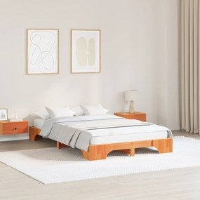 vidaXL Κρεβάτι Κερωμένο καφέ Ξύλο 120 x 200 cm Καφέ Κρεβάτι Ορθογώνιο