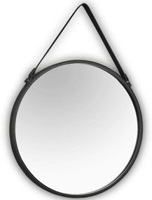 Καθρέπτης Τοίχου Delia 1910102 Φ55cm Black Mirrors &amp; More Μέταλλο,Τεχνόδερμα