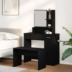 vidaXL Σετ Τραπεζιού Μακιγιάζ 2 pcs Μαύρη δρυς 86.5 x 35 x 136 cm