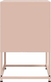 vidaXL Κομοδίνο Ροζ 36x39x60,5 εκ. από Χάλυβα