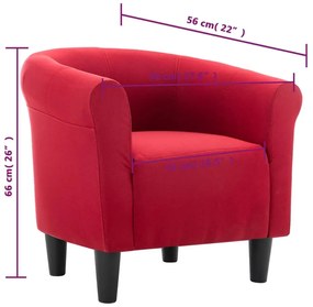 vidaXL Πολυθρόνα Μπορντό Υφασμάτινη