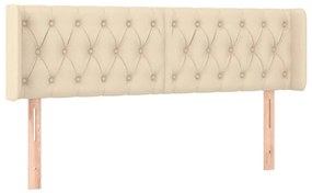 vidaXL Κεφαλάρι Κρεβατιού LED Κρεμ 163x16x78/88 εκ. Υφασμάτινο