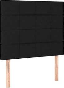 vidaXL Κρεβάτι Boxspring με Στρώμα Μαύρο 100 x 200 εκ. Υφασμάτινο