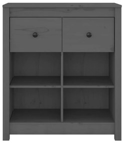 vidaXL Συρταριέρα Γκρί 70 x 35 x 80 εκ. από Μασίφ Ξύλο Πεύκου