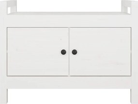 vidaXL Παγκάκι Χολ Λευκό 80x40x60 εκ. από Μασίφ Ξύλο Πεύκου
