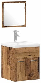 vidaXL Σετ Επίπλων Μπάνιου με πόρτα 4 pcs Παλιό Ξύλο 41 x 38.5 x 46 cm