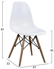 Σετ τραπεζαρίας C10224 5τμχ με Τραπέζι MINIMAL 120x80x73εκ. &amp; Καρέκλες TWIST Λευκές