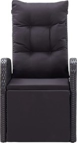 vidaXL Σετ Τραπεζαρίας Κήπου 9 τεμ Μαύρο με Μαξιλάρια