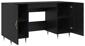 vidaXL Γραφείο με ράφι Μαύρη δρυς 140 x 50 x 75 εκ. Επεξεργασμένο ξύλο
