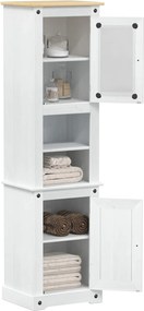 vidaXL Ντουλάπι Μπάνιου Λευκό 50 x 40 x 185 εκ. Στερεά ξυλεία πεύκου
