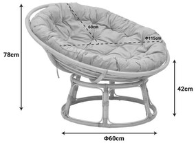 Καρέκλα - Πολυθρόνα Servey rattan pe σε φυσική απόχρωση-μπεζ μαξιλάρι Φ115x58 εκ. 115x115x58 εκ.