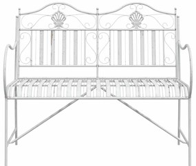 vidaXL Πάγκος Κήπου  Λευκός με Σχέδιο Σλαβήτη, 103,5 CM Χάλυβας