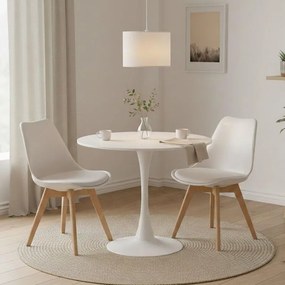 Τραπέζι Elijah λευκό Φ60x74cm 60x60x74 εκ.