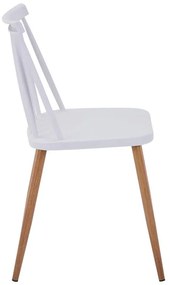 Καρέκλα Aurora I pp σε λευκή απόχρωση-πόδι μεταλλικό φυσικό 43x48x79εκ 43x48x79 εκ.