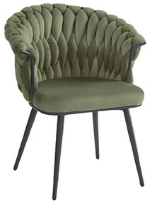 Καρέκλα DKD Home Decor Μαύρο Πράσινο πολυεστέρας Βελούδο Μέταλλο 66 x 60 x 84 cm