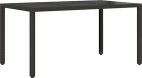 vidaXL Σέτ φαγητού για κήπο 7 pcs Μαύρο συνθετικό ρατάν