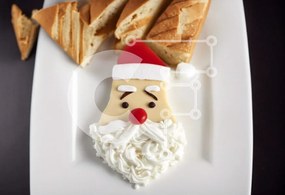 Σετ των 2 Intra Συλλεκτικό Ξύλινο Παζλ Plywood 4mm - Πρόσωπο Άγιου Βασίλη στο πιάτο ψωμιού Σε Ξύλινο Κουτί - Διαστάσεις: 10x10 cm – 25 κομμάτια