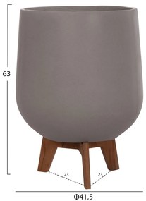 ΣΕΤ 3 ΓΛΑΣΤΡΕΣ ΜΕ TEAK ΒΑΣΕΙΣ TRYLL HM4681.03 FIBER CEMENT--ΓΚΡΙ