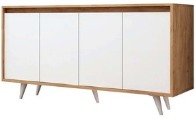 Μπουφές Shans 811MDD3405 140x40x86cm Oak-White Μοριοσανίδα, Μελαμίνη