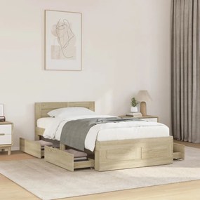 vidaXL Πλαίσιο Κρεβατιού με Κεφαλάρι Sonoma Δρυς 100x200εκ. Επεξ. Ξύλο