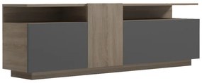 Έπιπλο τηλεόρασης Vendora σε sonoma-ανθρακί απόχρωση 150x29.5x46.3εκ Υλικό: 15MM MELANMINE BOARD 230-000109