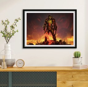 Πόστερ &amp; Κάδρο Doom Eternal GM031 30x40cm Μαύρο Ξύλινο Κάδρο (με πόστερ)