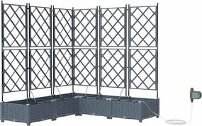 vidaXL Γλάστρα Κήπου 5 pcs Ανοιχτό Γκρι Πλαστικό