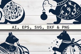 Σετ των 3 Intra απο ξύλο plywood 3mm-4mm πάχος Χριστουγεννιάτικο Sleigh Bell Σκίουρος Δίασταση 4x4 cm INTRAFABR-80860667