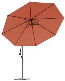 vidaXL Ομπρέλα Κρεμαστή με LED Φώτα Τερακότα 350 εκ.