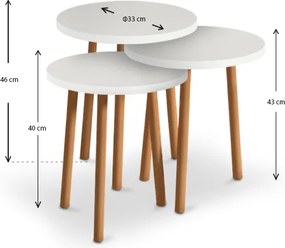 Βοηθητικά τραπεζάκια Roma Megapap χρώμα λευκό