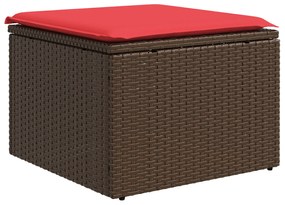 vidaXL στραβός Κήπου  με μαξιλάρι Καφέ 55x55x37 εκ Ρατάν