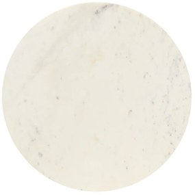 Τραπεζάκι Σαλονιού Λευκό 60x60x35 εκ. Πέτρα με Μαρμάρινη Υφή - Λευκό