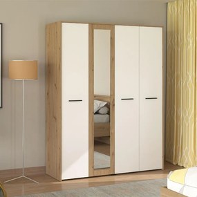 Ντουλάπα Varadero 4K1O Artisan Oak - Λευκό - Artisan Oak 157,5x53x203,5 εκ. 157.5x53x203.5 εκ.