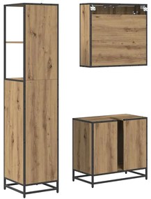 vidaXL Σετ Επίπλων Μπάνιου 3 pcs Artisan Oak Επεξεργασμένο ξύλο