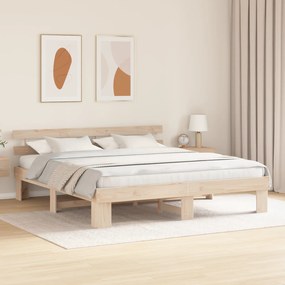 vidaXL Κρεβάτι με κεφαλάρι 180x200 εκ μασίφ ξύλου πεύκου