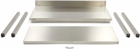 Stainless Steel Table - 80 x 70cm - Adjustable Height - with Backsplash