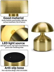 Επιτραπέζιο Διακοσμητικό Φωτιστικό LED Μπαταρίας 15x10cm - Χρυσό