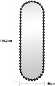 Καθρέπτης Myrtus pakoworld μαύρο μέταλλο 40x2,5x160 εκ