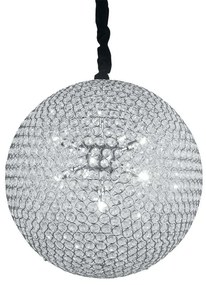 Φωτιστικό Οροφής Planet I-PLANET/S50 9xG9 Φ50cm 120cm Chrome Luce Ambiente Design Crystal, Metal