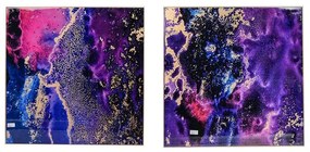 Artekko Deep Space Διακοσμητικός Πίνακας σε Μεταλλικό Καμβά Σετ 2 Τεμαχίων (90x90)cm