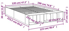 ΠΛΑΙΣΙΟ ΚΡΕΒΑΤΙΟΥ ΚΑΠΝΙΣΤΗ ΔΡΥΣ 120X190 ΕΚ. ΕΠΕΞΕΡΓΑΣΜΕΝΟ ΞΥΛΟ 3280598