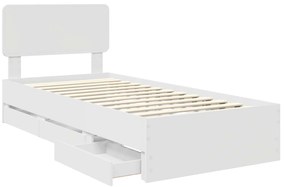 vidaXL Σκελετός Κρεβατιού Λευκό 90 x 200 cm Μηχανήματος Ξύλο