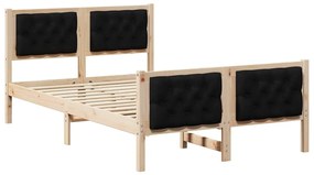 vidaXL Σκελετός Κρεβατιού Μαύρο 120 x 200 cm Στερεά ξυλεία πεύκου