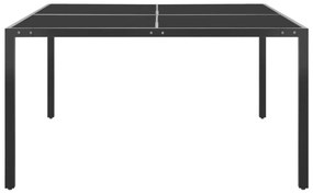 vidaXL Τραπέζι Κήπου Ανθρακί 130 x 130 x 72 εκ. από Γυαλί και Ατσάλι