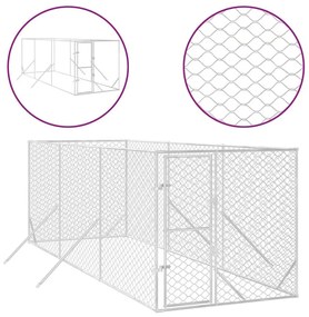 Κλουβί Σκύλου Εξωτερ. Χώρου Ασημί 2x6x2 μ. Γαλβανισμένο Ατσάλι - Ασήμι