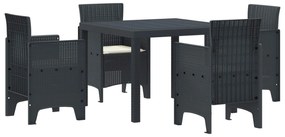 Σέτ φαγητού για κήπο 5 pcs Ανθρακί Rattan Polt