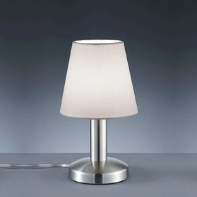 Φωτιστικό Επιτραπέζιο Mats 24x14cm Nickel Mat-White 599600101 Trio Lighting Metal, Fabric
