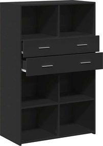 vidaXL Ντουλάπι Μαύρο 80x42,5x124 εκ. από Επεξεργασμένο Ξύλο