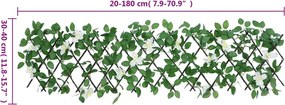 vidaXL Καφασωτό Επεκτ. Πράσινο 5 Τεμ. 180x30 εκ. Τεχνητά Αμπελόφυλλα